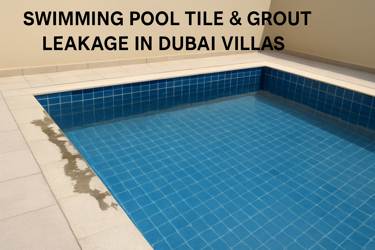 Swimming Pool Tile Grout Leakage in Dubai Villas - Dubai Property Snagging ®