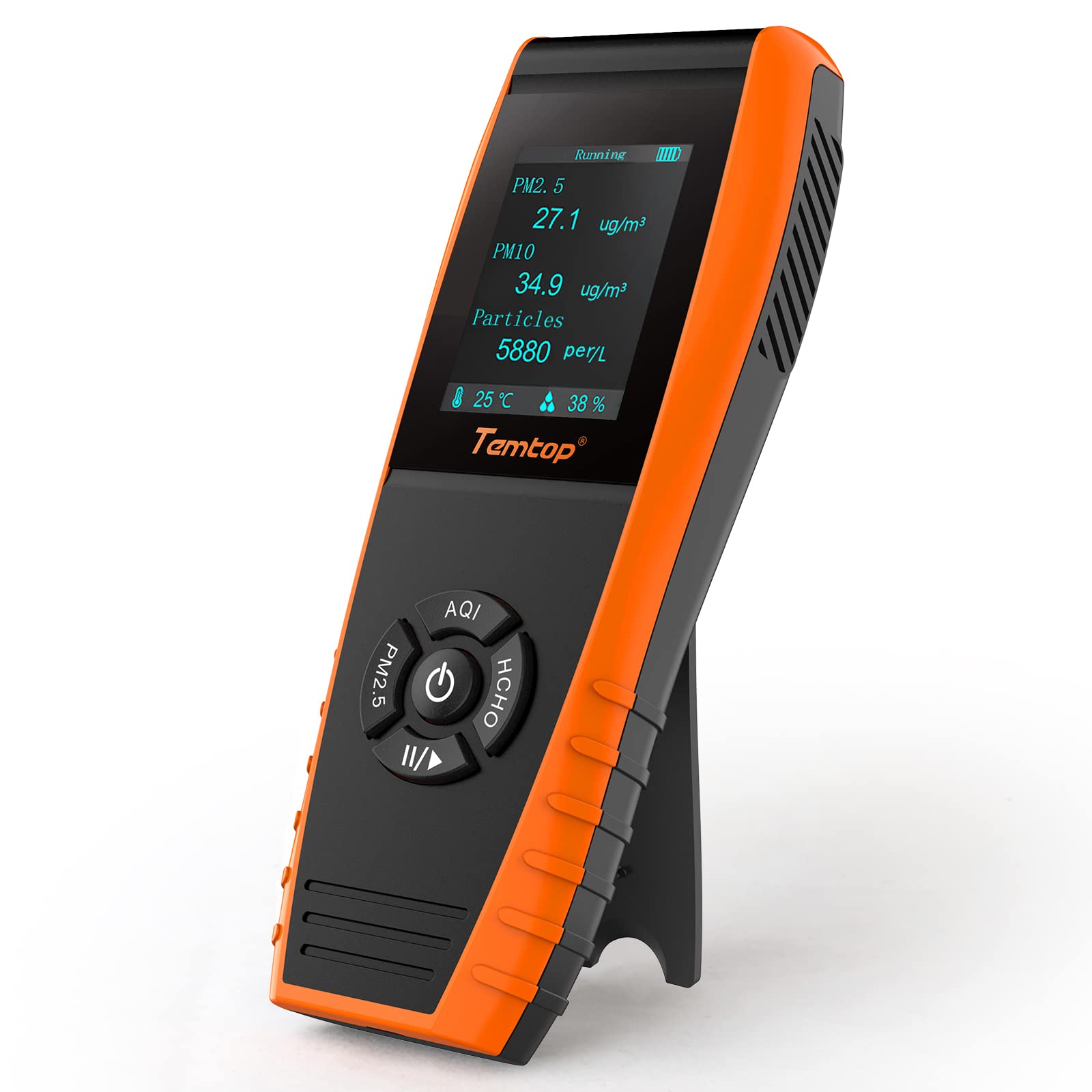 Air quality monitor measuring PM2.5 and PM10 dust particles