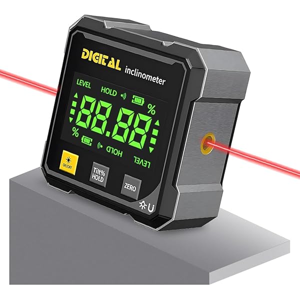 Digital inclinometer detecting floor slope and wall plumb deviation