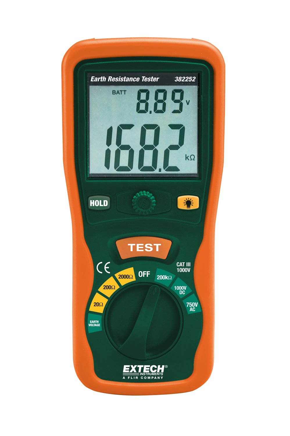 Earth resistance tester checking grounding system safety